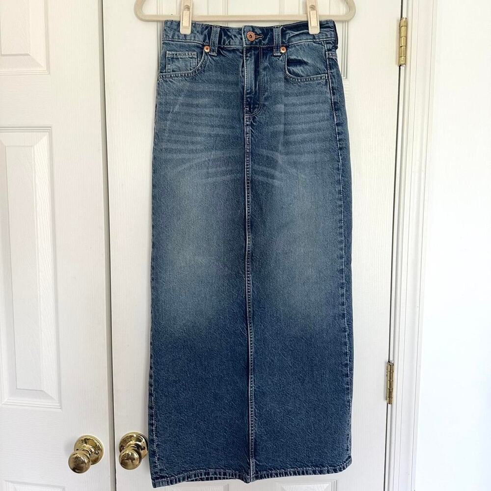 Hm denim midi skirt w